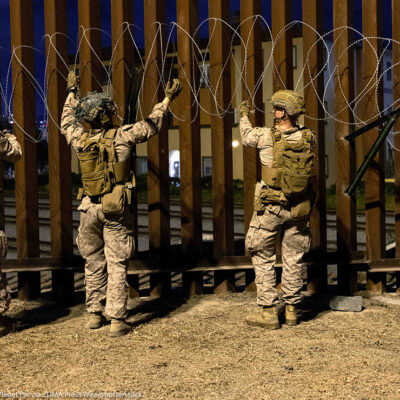 U.S marines assist in securing the Southern Border in San Ysidro, California.
