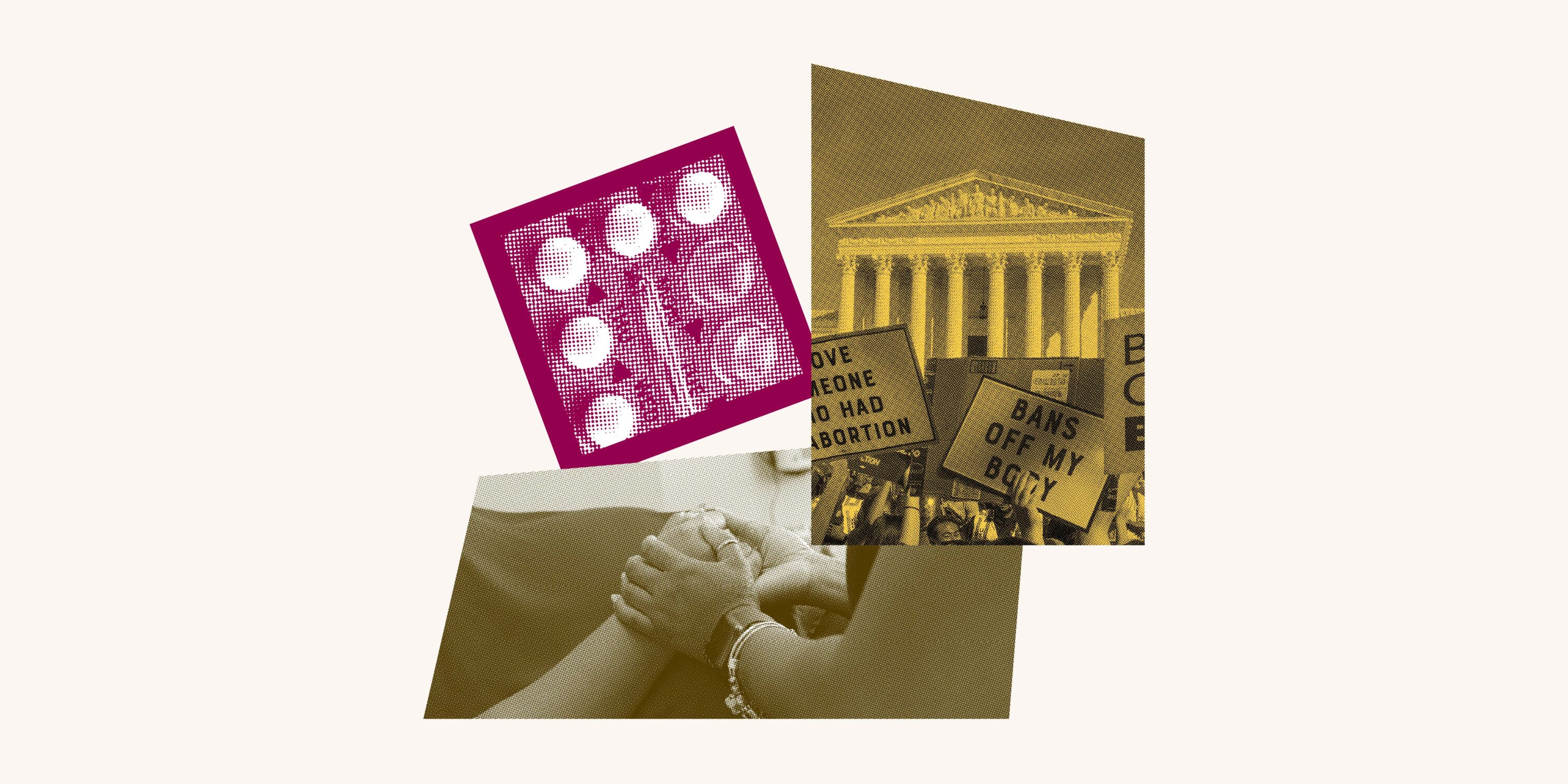 Collage of images related to Reproductive Rights