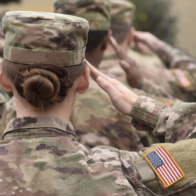 A women soldier in the U.S. military.